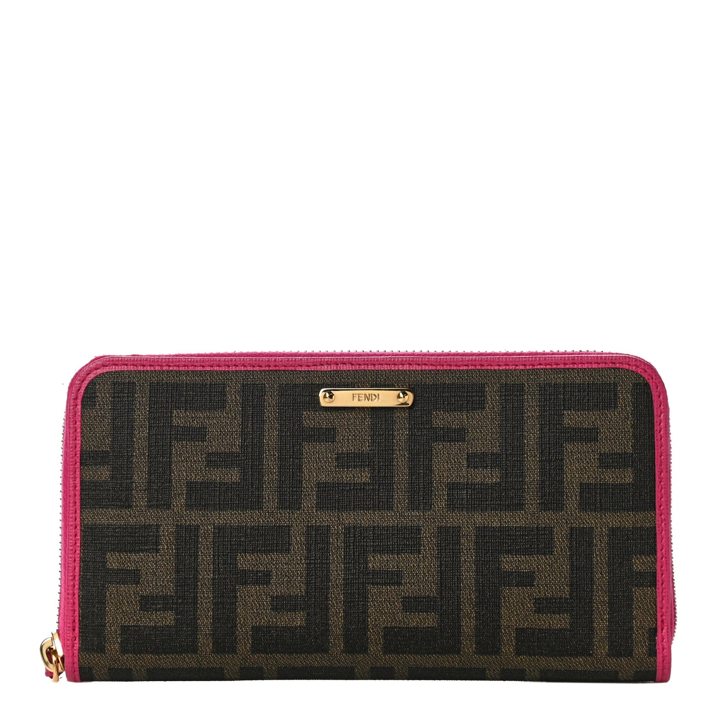 Zucca Spalmati Vitello Elite Zip Around Wallet Tobacco Ciclamino