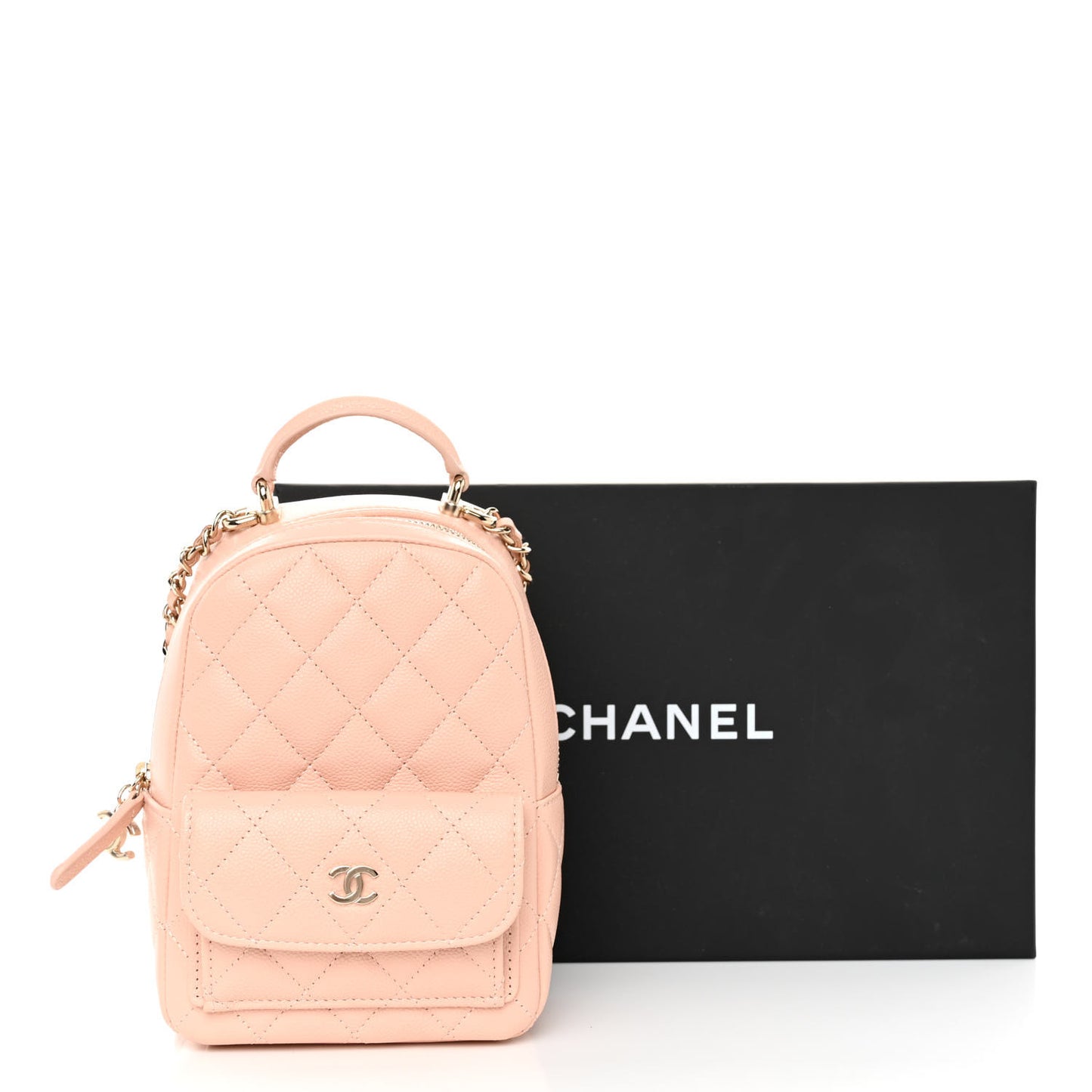 Caviar Quilted CC Mini Classic Backpack Light Pink