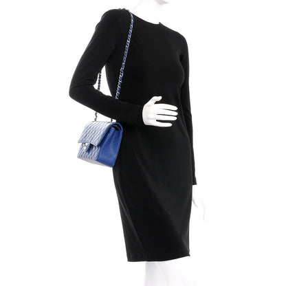 Chanel Caviar Quilted Medium Double Flap Blue 2 of 11