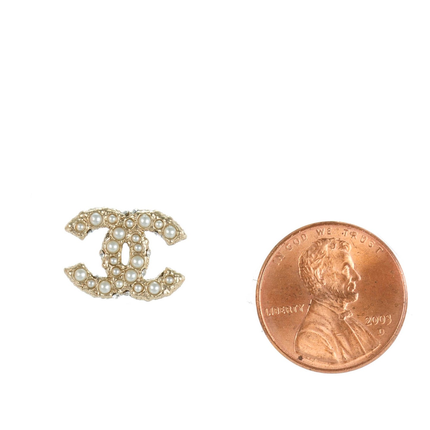 Pearl CC Earrings Light Gold