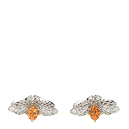 Tiffany Platinum 18K Yellow Gold Diamond Spessartine Paper Flowers Firefly Earrings 1 of 6