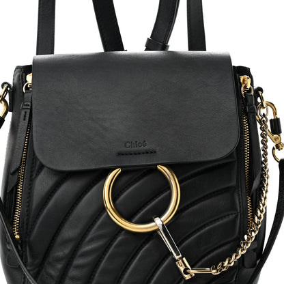 Chloe Calfskin Quilted Medium Faye Backpack Black 7 of 10