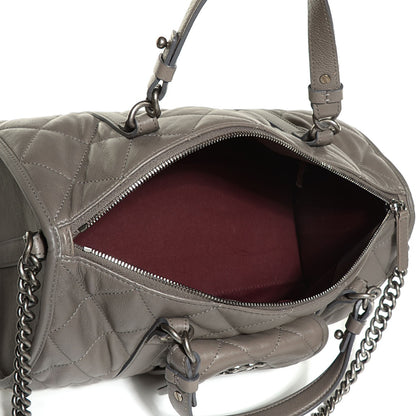 Chanel Calfskin Quilted Small Casual Riviera Bowling Bag Grey 6 of 8