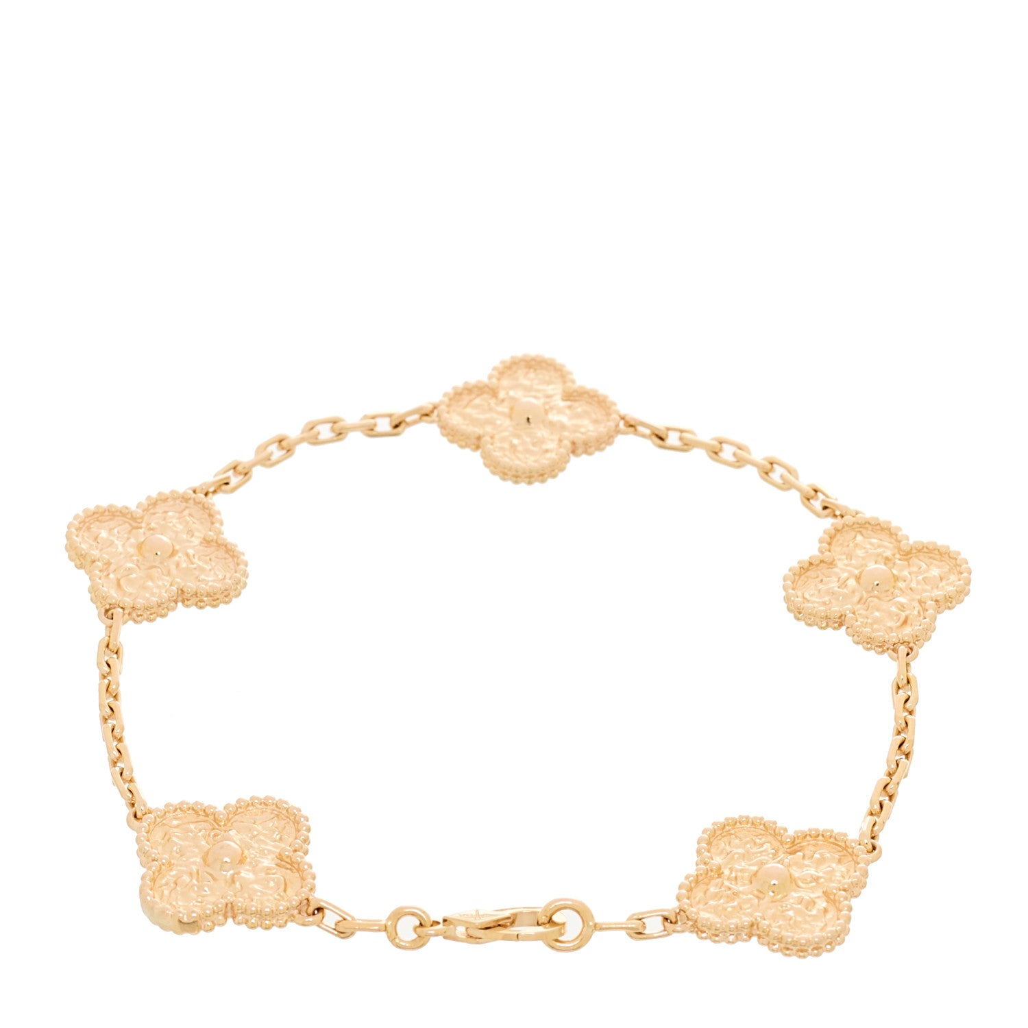 Van Cleef & Arpels 18K Rose Gold 5 Motifs Vintage Alhambra Bracelet 2 of 3