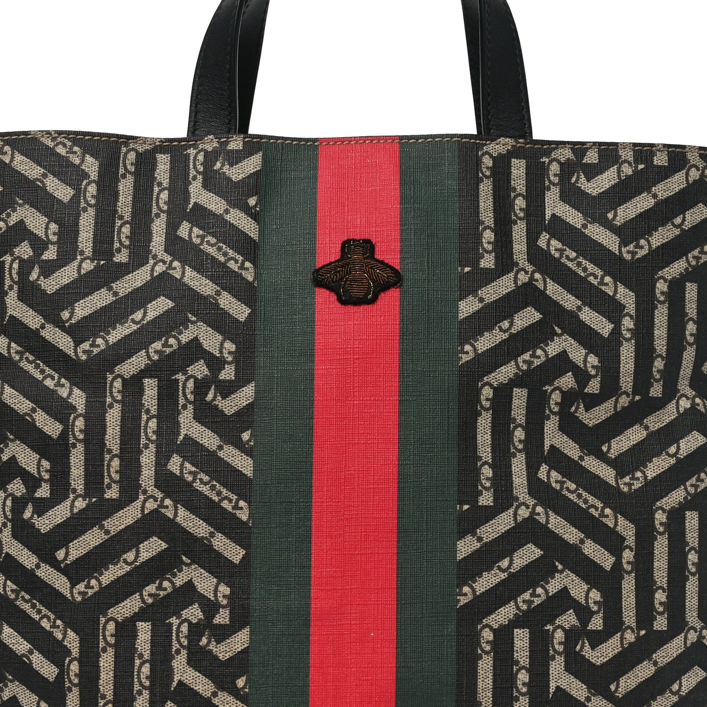 GG Supreme Monogram Caleido Web Vertical Tote Black