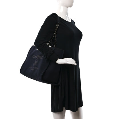 Chanel Mixed Fibers Medium Deauville Tote Black 2 of 12