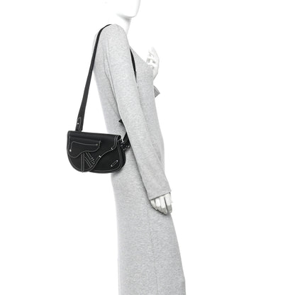 Christian Dior X KAWS Grained Calfskin Saddle Pouch Black 2 of 11