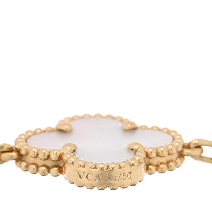 Van Cleef & Arpels 18K Yellow Gold Mother of Pearl 5 Motifs Vintage Alhambra Bracelet 3 of 4