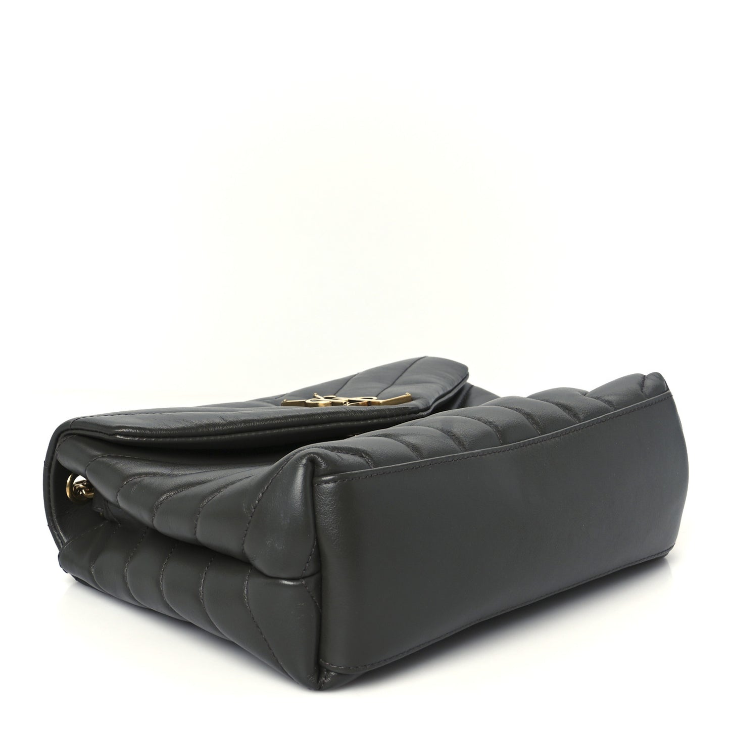 Calfskin Y Quilted Monogram Small Loulou Chain Satchel Pebble