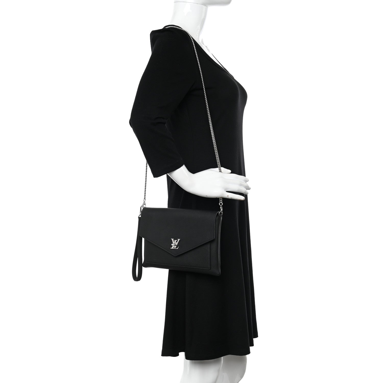 Louis Vuitton Soft Calfskin My Lockme Pochette Black 2 of 11