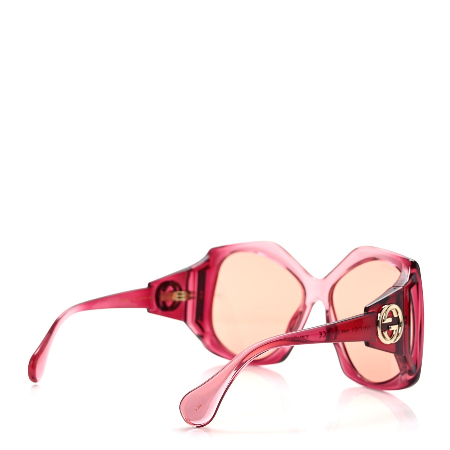 Acetate Round Sunglasses GG0875S Burgundy Orange