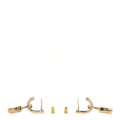 Chanel Metal CC Lock Drop Earrings Gold 4 of 8