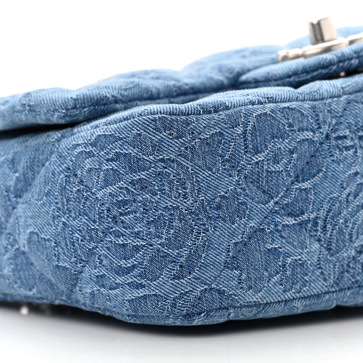 Chanel Denim Quilted Camellia Sweetheart Mini Flap Blue 9 of 11