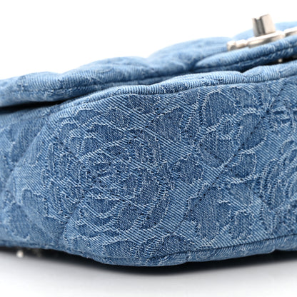 Chanel Denim Quilted Camellia Sweetheart Mini Flap Blue 9 of 11