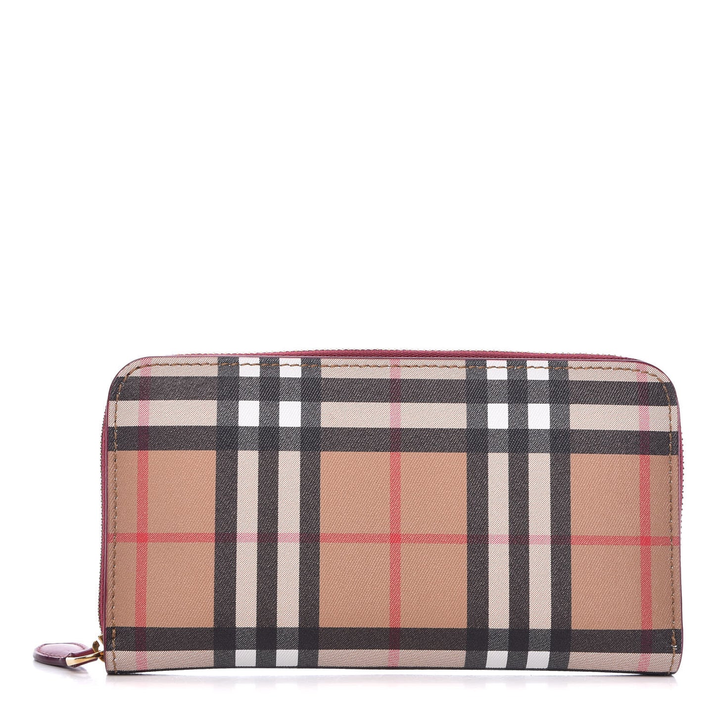Vintage Check Elmore Zip Around Wallet Crimson