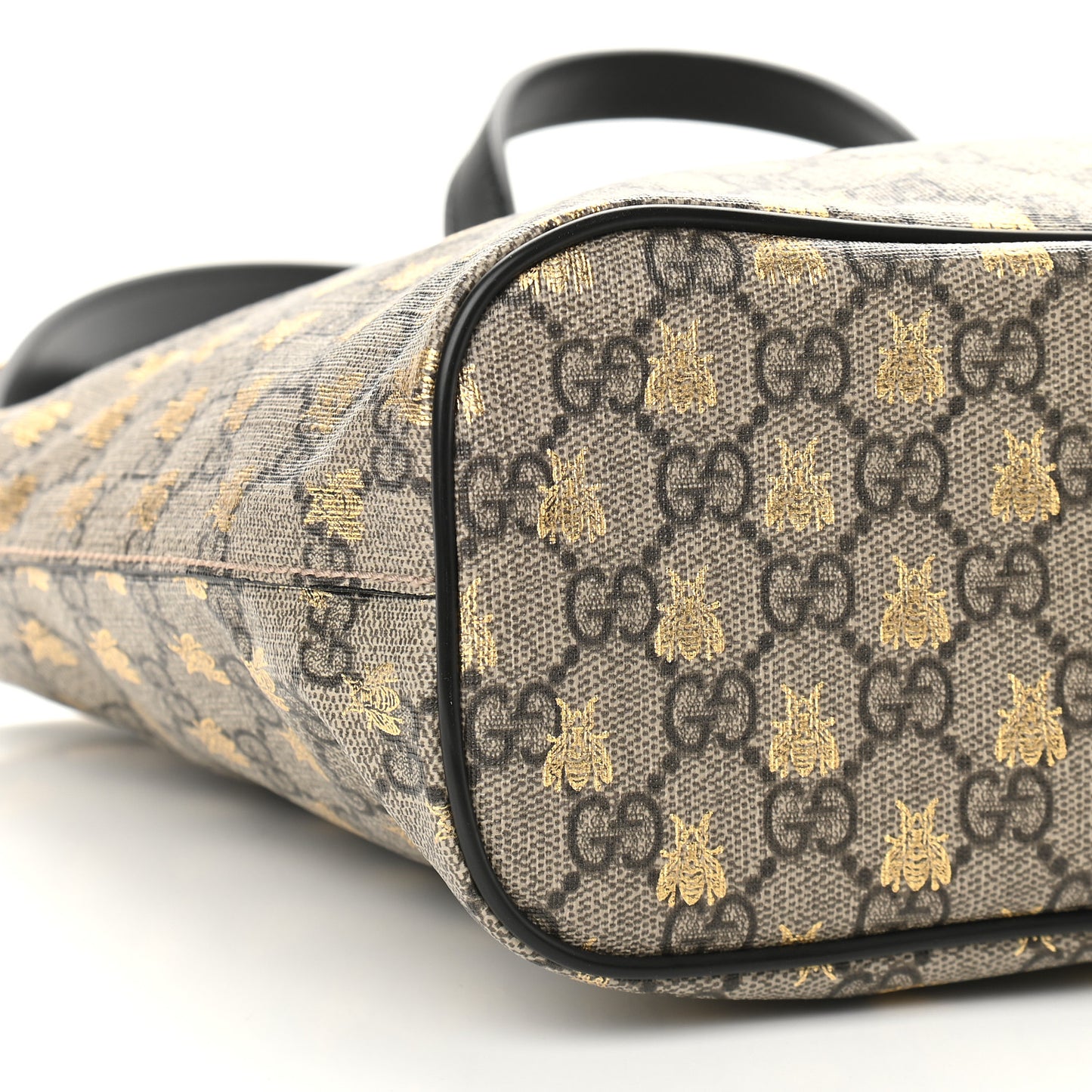 Soft GG Supreme Monogram Bees Small Crossbody Tote Beige Oro Black