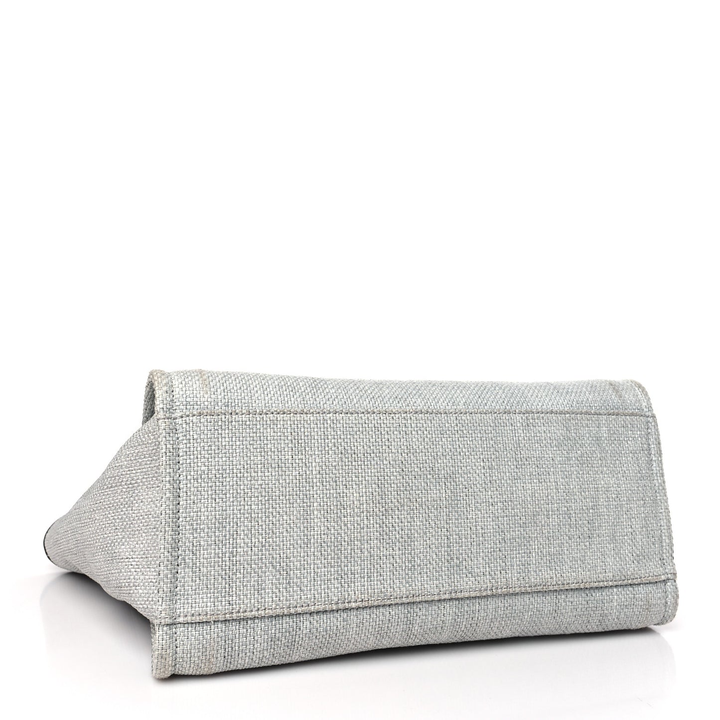 Woven Straw Raffia Medium Deauville Tote Grey