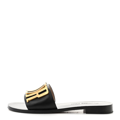 Christian Dior Calfskin Dio(r)evolution 10mm Slide Sandals 37 Black 1 of 8