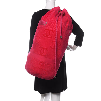 Chanel Terry Cotton CC Drawstring Backpack Pink 2 of 8