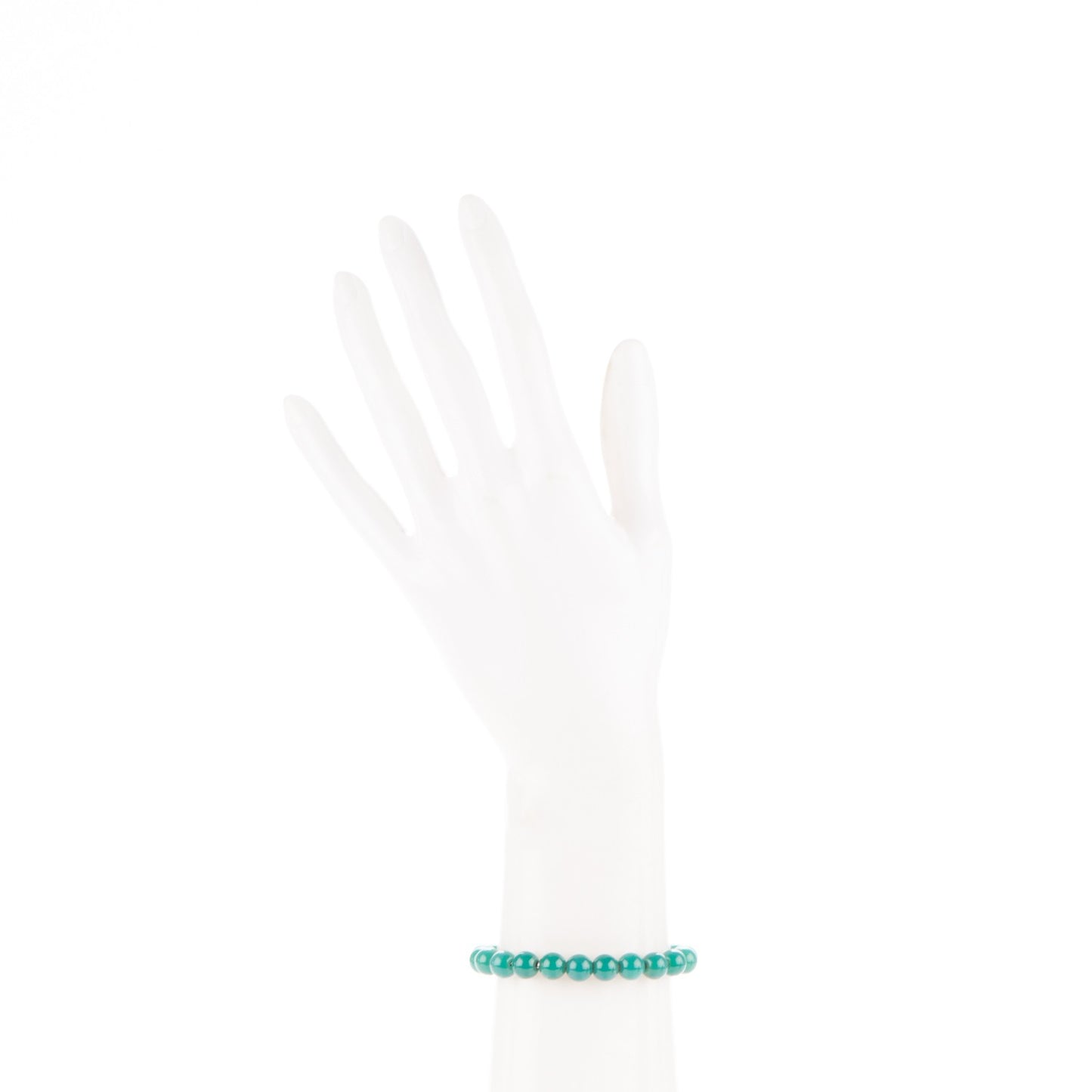 Sterling Silver Green Onyx 8mm Spiritual Beads Bracelet