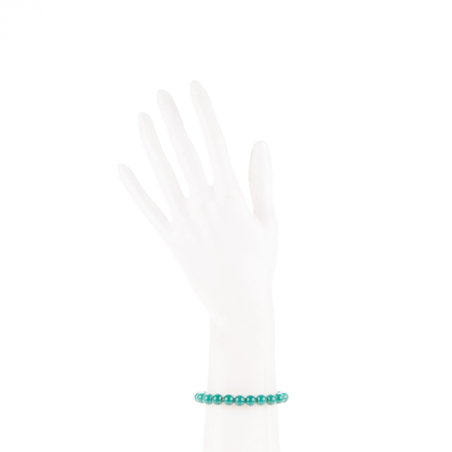 David Yurman Sterling Silver Green Onyx 8mm Spiritual Beads Bracelet 2 of 5
