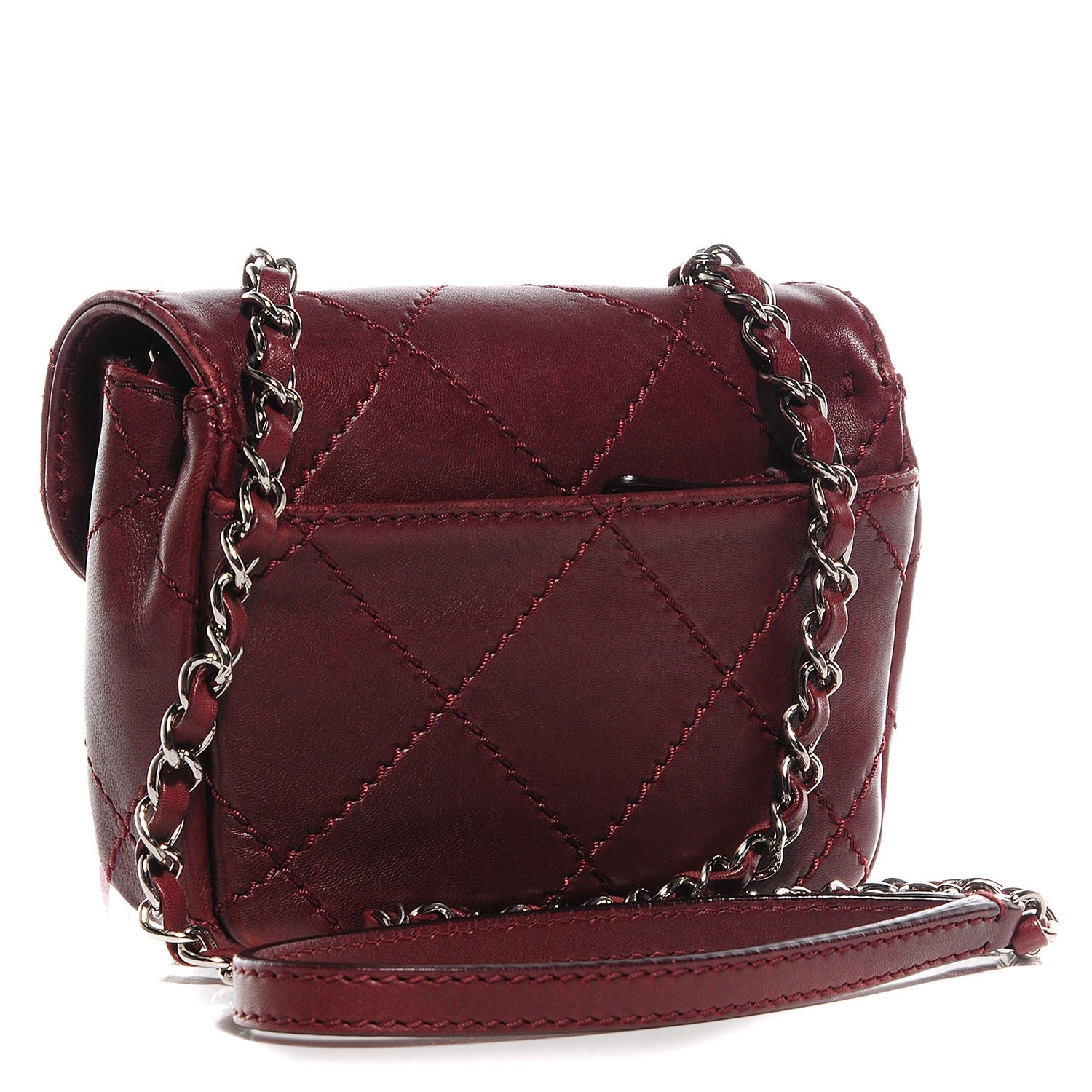 Chanel Lambskin Double Stitch Mini Flap Bordeaux 3 of 9