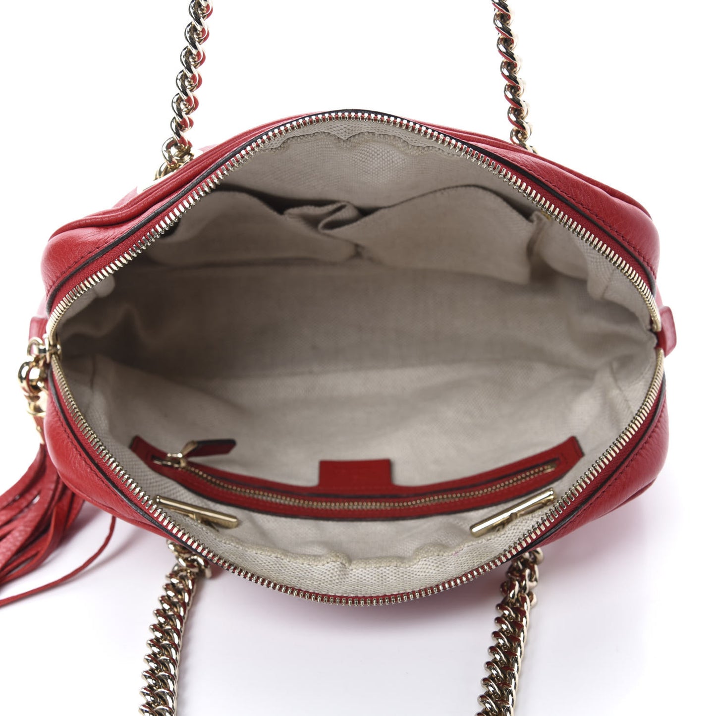 Pebbled Calfskin Small Soho Bowler Red
