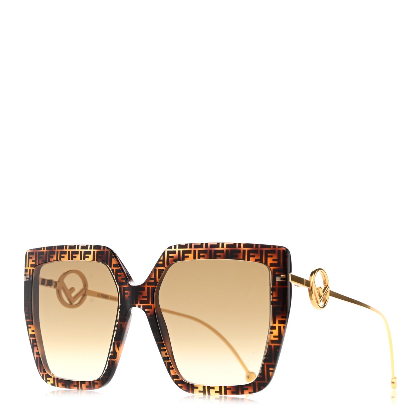 Acetate Metal F is Fendi FF Butterfly Sunglasses FF 0410/S Havana