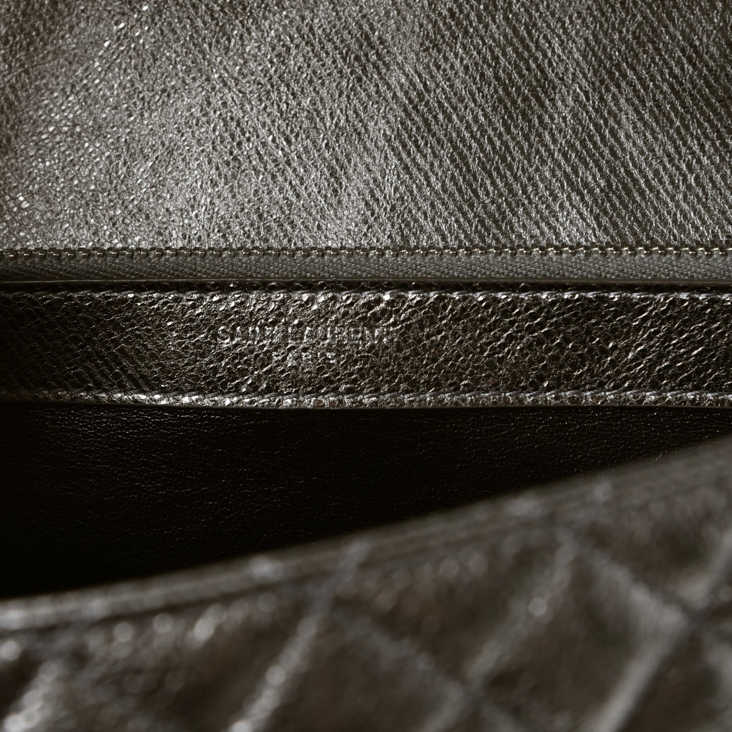 Metallic   Metallic Calfskin Mixed Matelasse Triquilt Large Monogram Envelope Satchel Graphite
