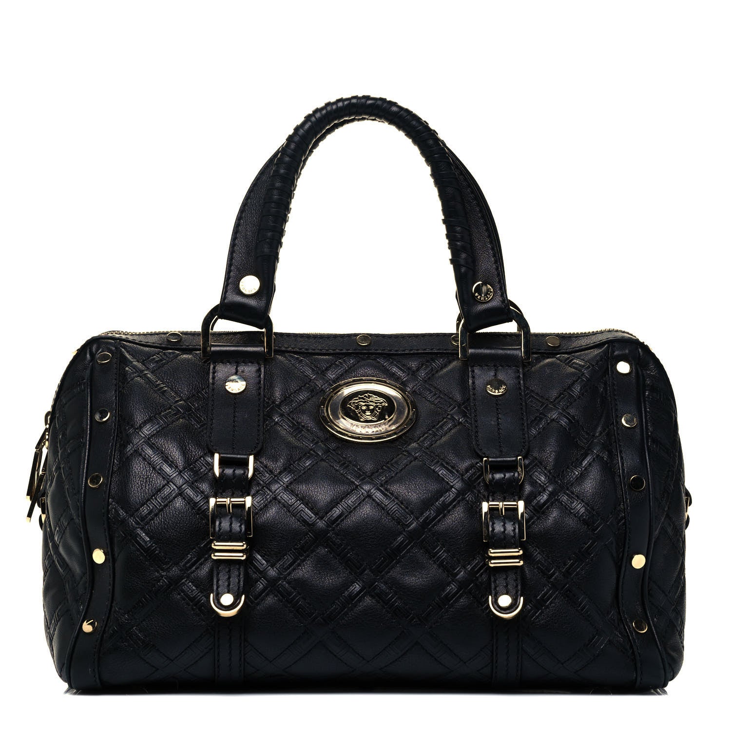 Versace Nappa Quilted Icon Bowler Black 1 of 7