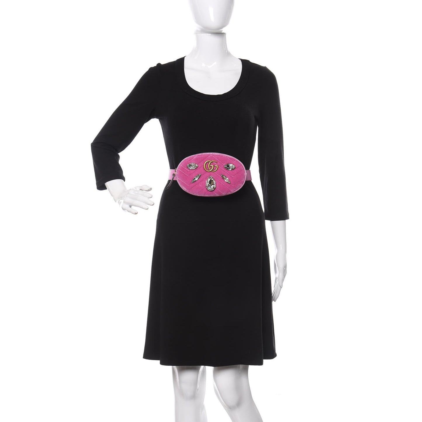 Velvet Matelasse Marquise Crystals GG Marmont Belt Bag 95 38 Malva