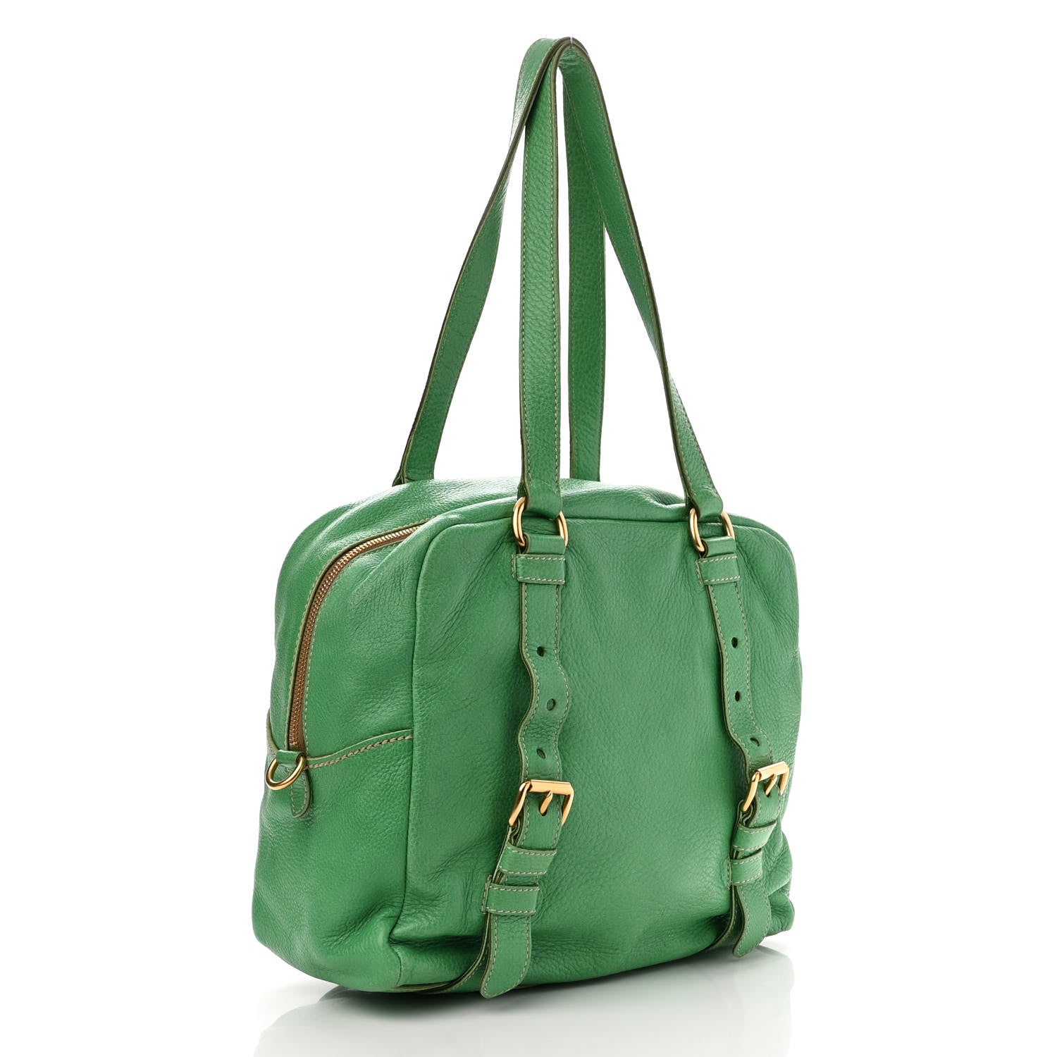 Prada Cervo Logo Embossed Folding Tote Acquamarina 3 of 16