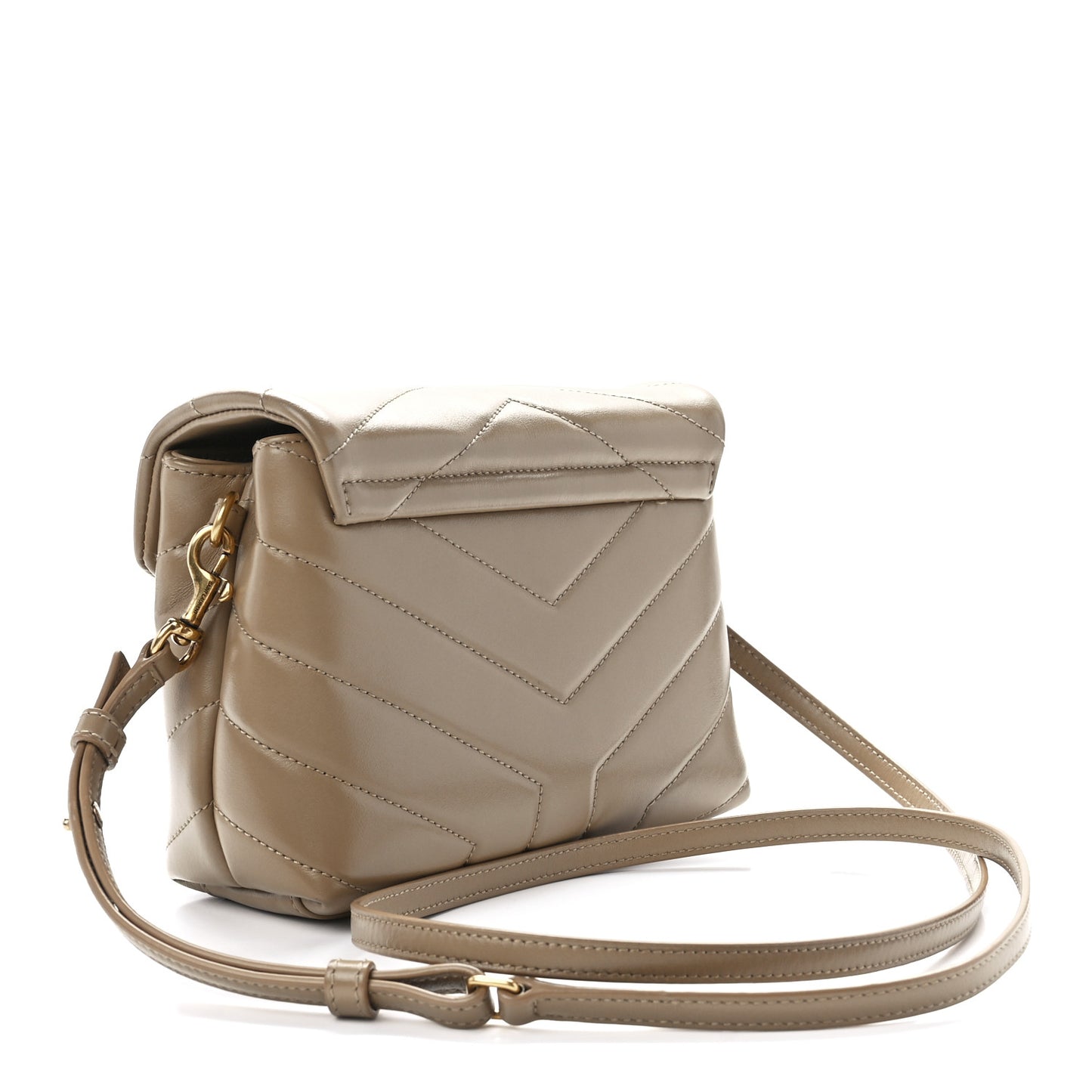 Calfskin Y Quilted Monogram Toy Loulou Crossbody Bag Dark Beige