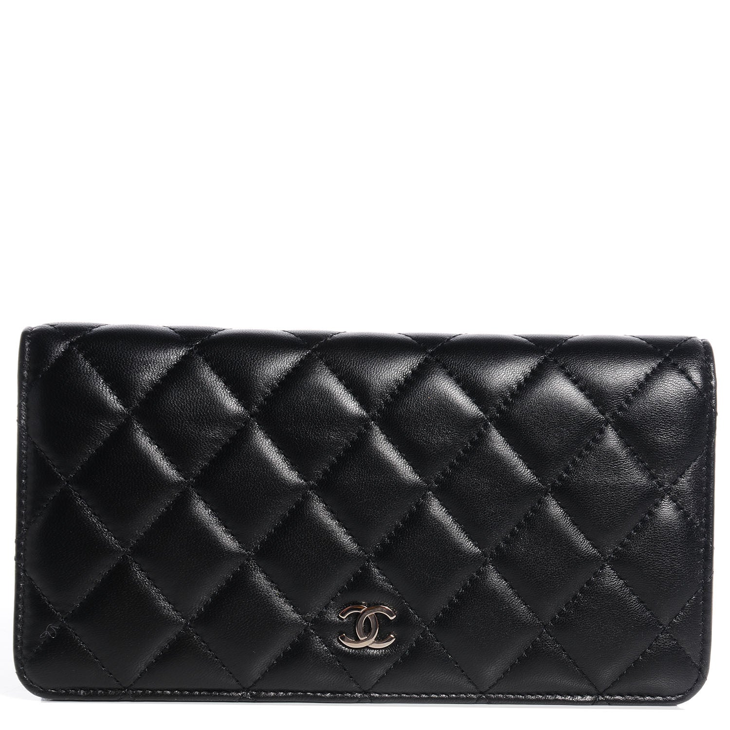 Chanel Lambskin Quilted Yen Wallet Black 1 of 8