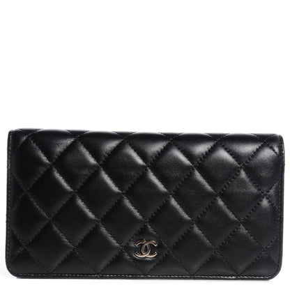 Chanel Lambskin Quilted Yen Wallet Black 1 of 8