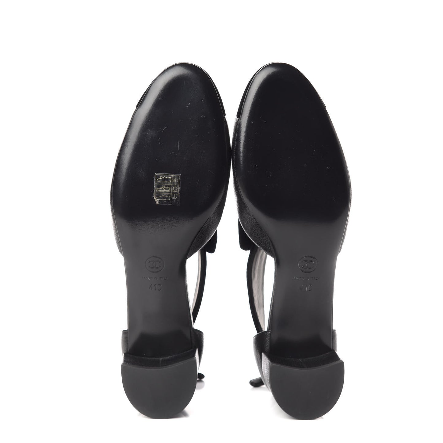 Goatskin Velvet Cap Toe CC Bow Cut Out Ankle Boots 41 Black