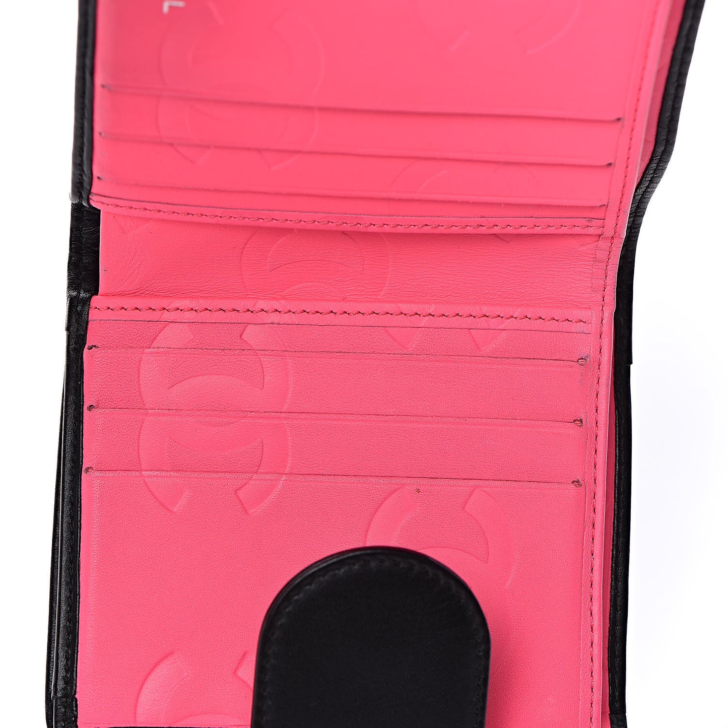 Calfskin Quilted Cambon Bi-Fold Wallet Black