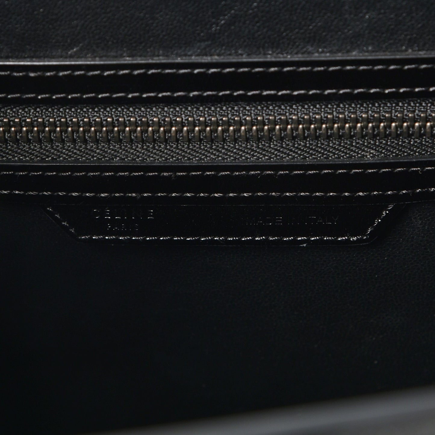 Sleek Calfskin Micro Bi-Color Luggage Black White