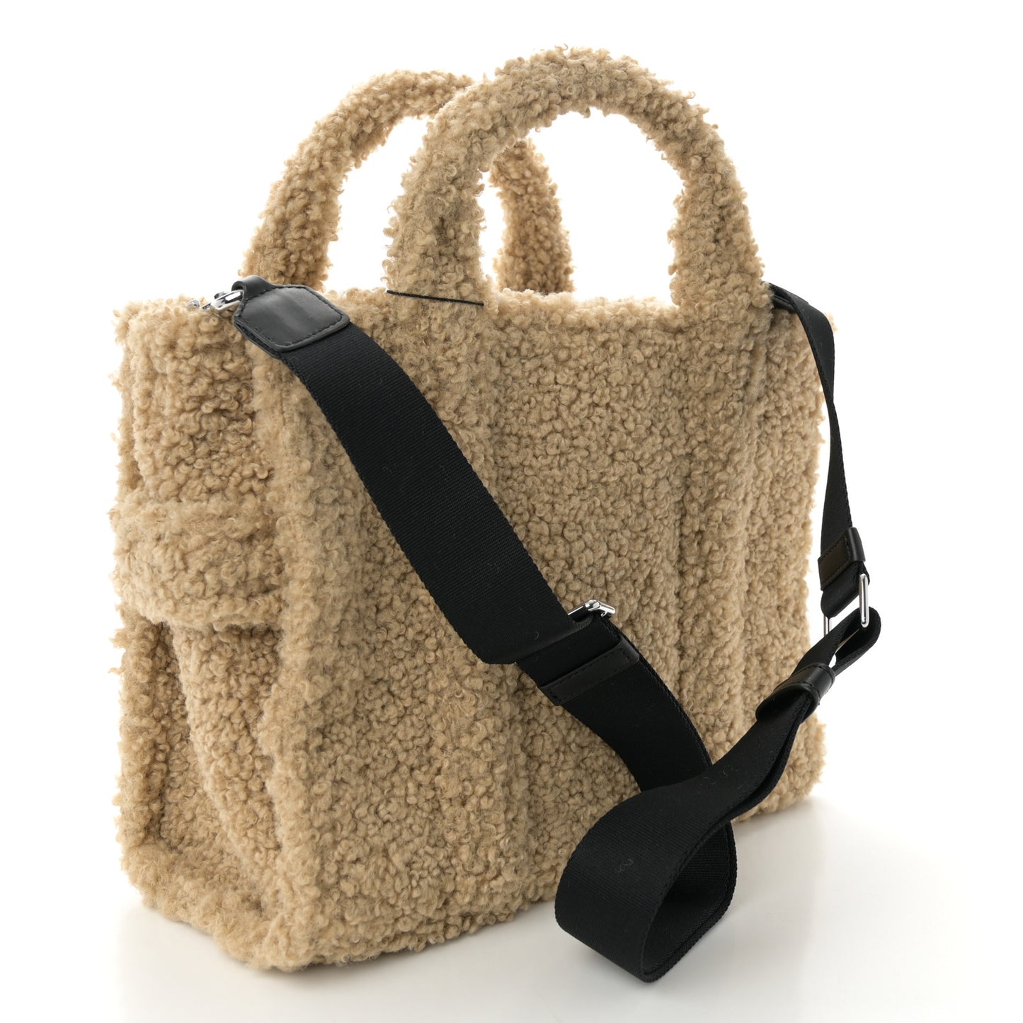 Polyester Cotton Medium The Teddy Traveler Tote Bag Beige