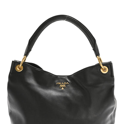 Prada Soft Calfskin Hobo Black 8 of 16