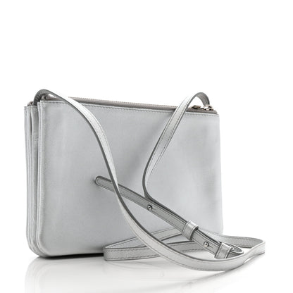 Celine Metallic Lambskin Small Trio Crossbody Bag Silver 3 of 14