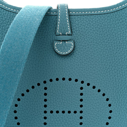 Hermes Taurillon Clemence Evelyne TPM New Blue Jean 8 of 11