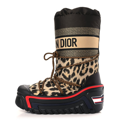 Christian Dior Oblique Leopard Nylon DiorAlps Boot 37 Beige 1 of 7
