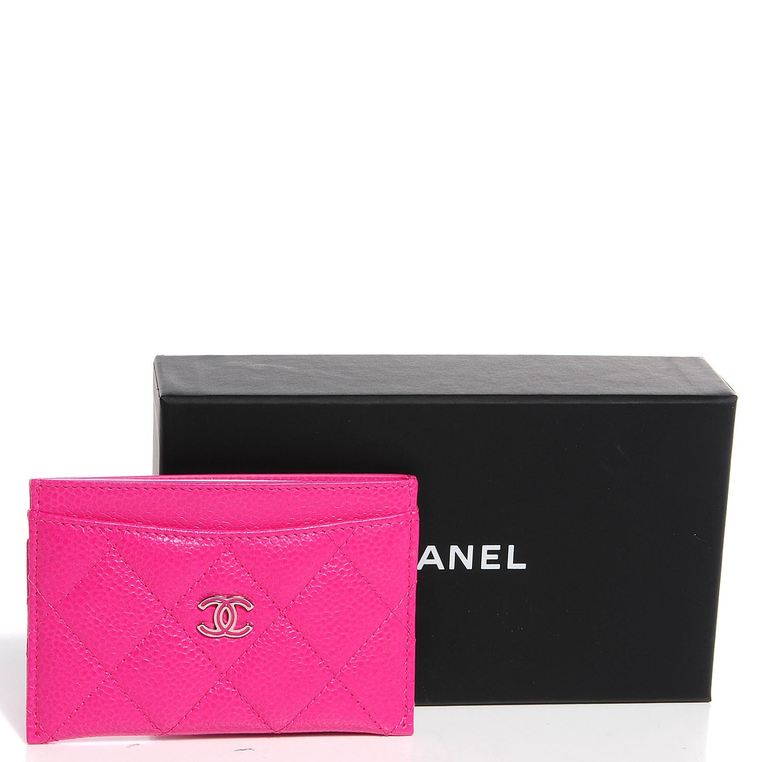 Chanel Caviar Quilted Card Holder Fuchsia 5 of 9