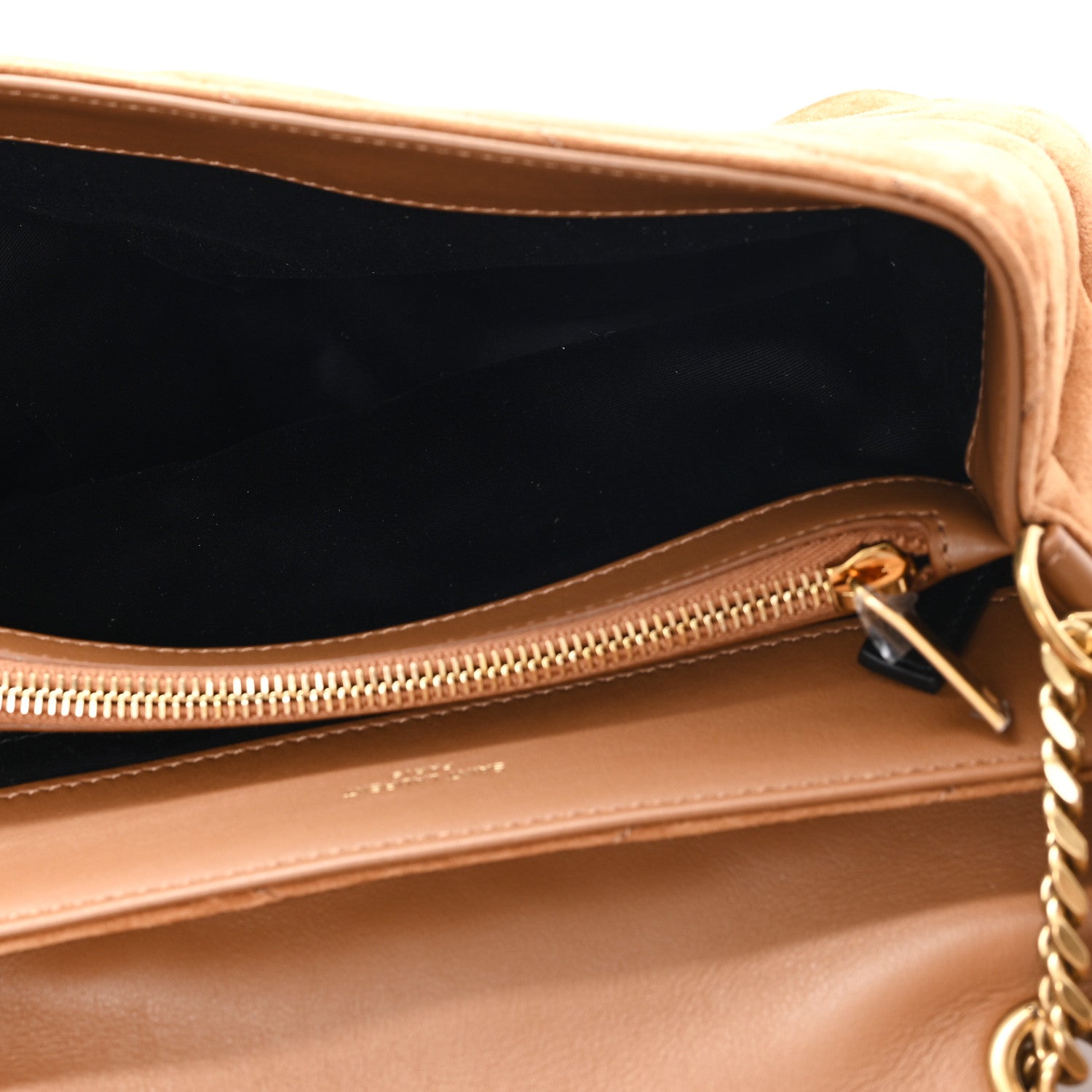 Saint Laurent Suede Y Quilted Monogram Medium Loulou Chain Satchel Cinnamon 5 of 11