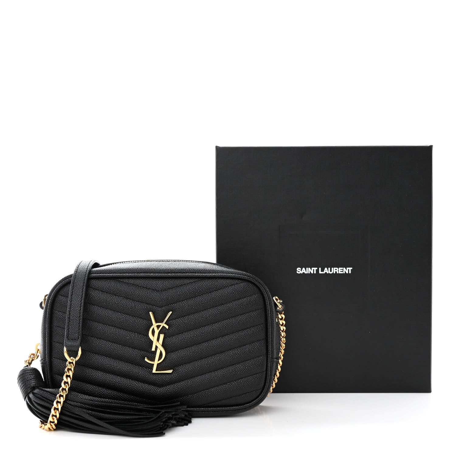 Saint Laurent Grain De Poudre Matelasse Monogram Mini Lou Camera Bag Black 11 of 11