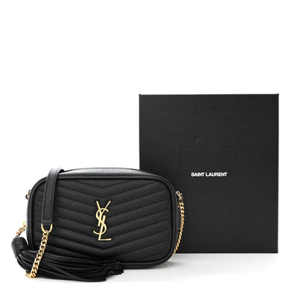 Saint Laurent Grain De Poudre Matelasse Monogram Mini Lou Camera Bag Black 11 of 11