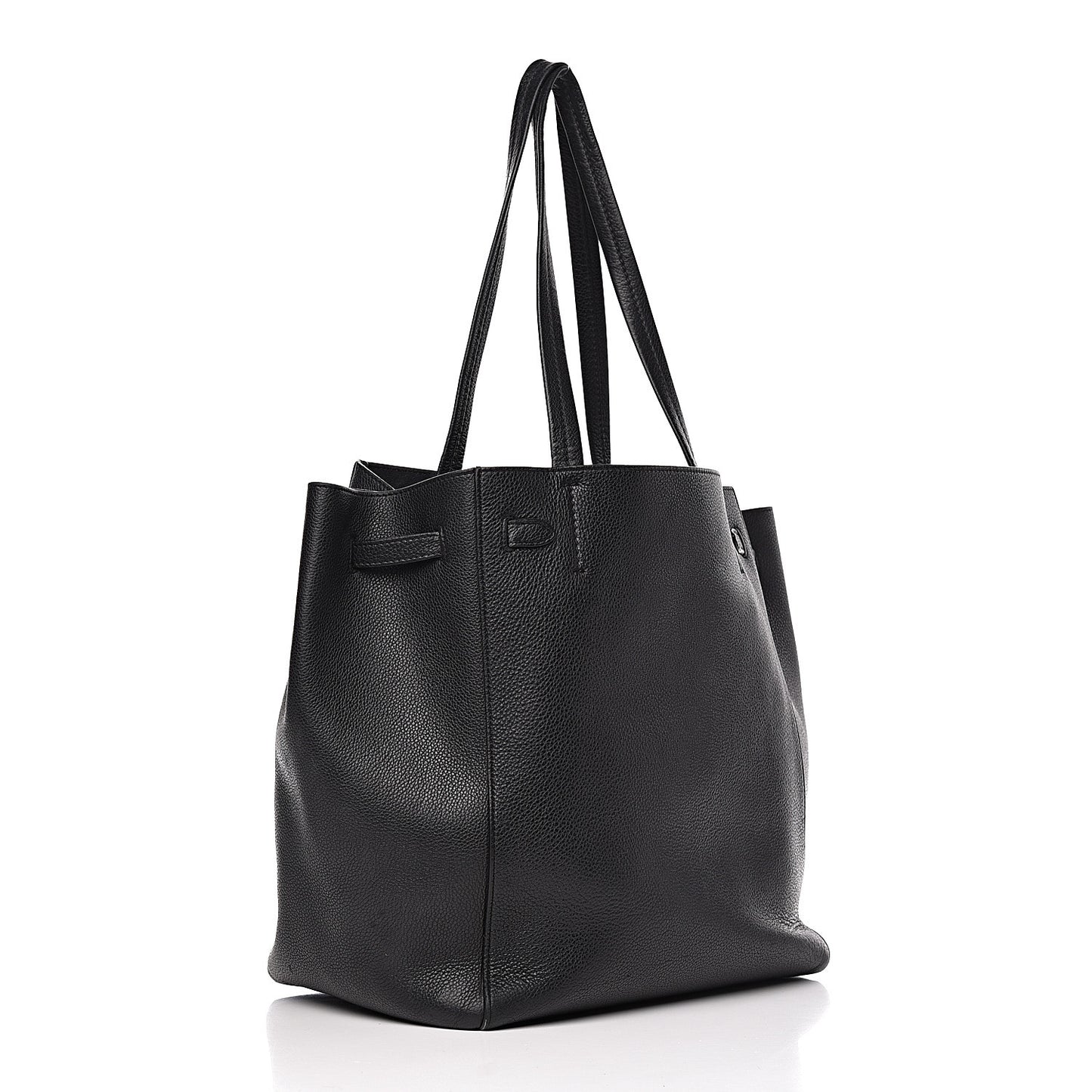 Soft Grained Calfskin Small Belt Cabas Phantom Black