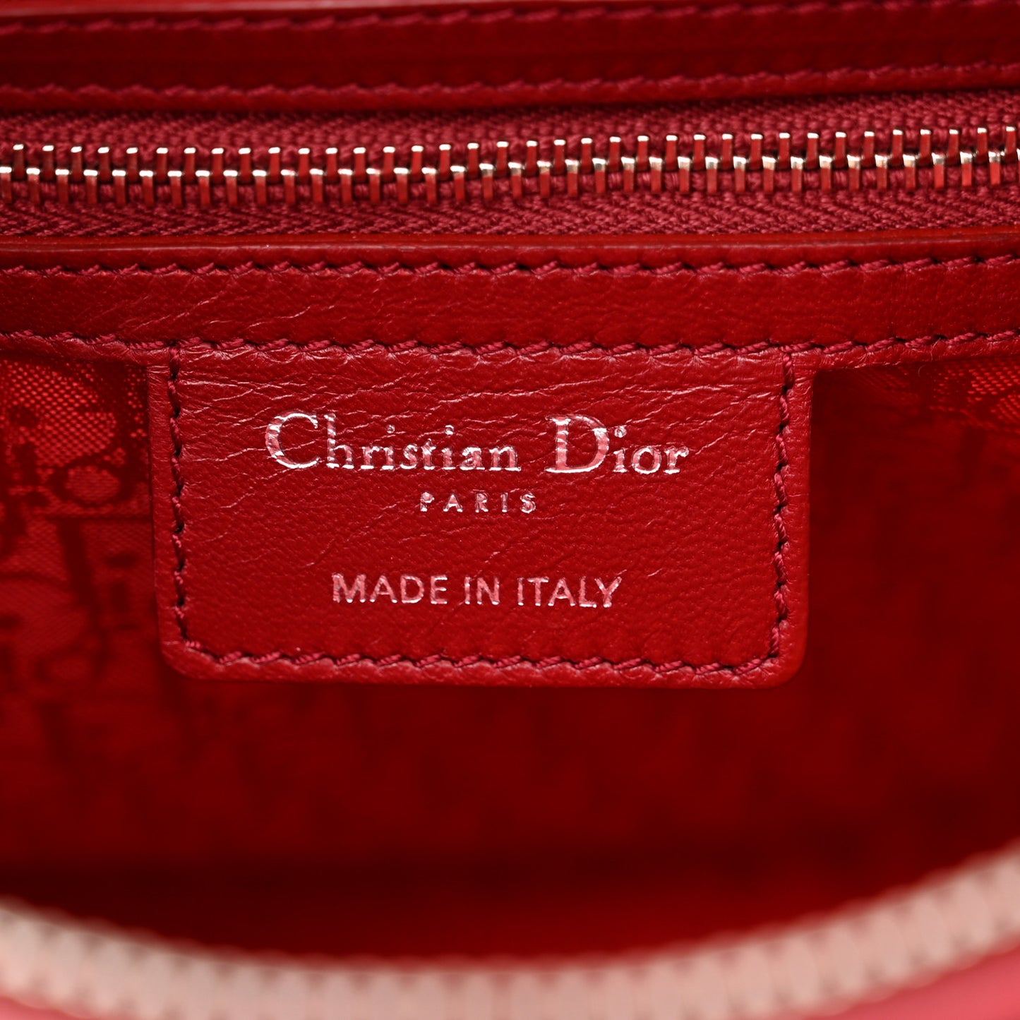 Lambskin Cannage Large Lady Dior Red