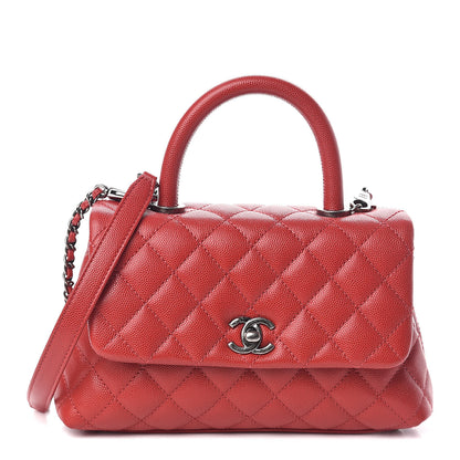 Chanel Caviar Quilted Mini Coco Handle Flap Dark Red 1 of 10